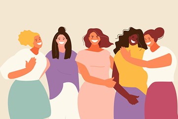 desenho de amigas felizes 